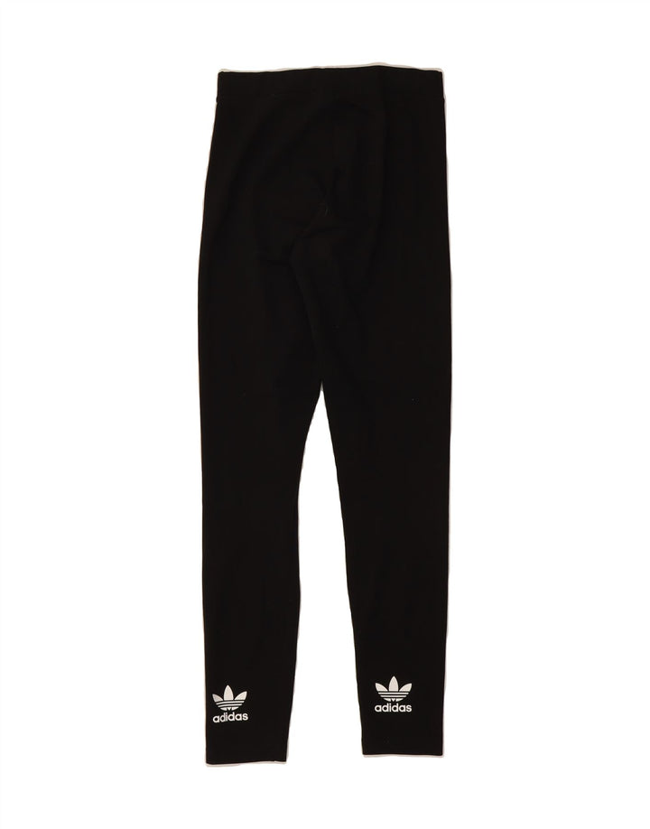 ADIDAS Womens Leggings UK 10 Small Black Vintage Adidas and Second-Hand Adidas from Messina Hembry 