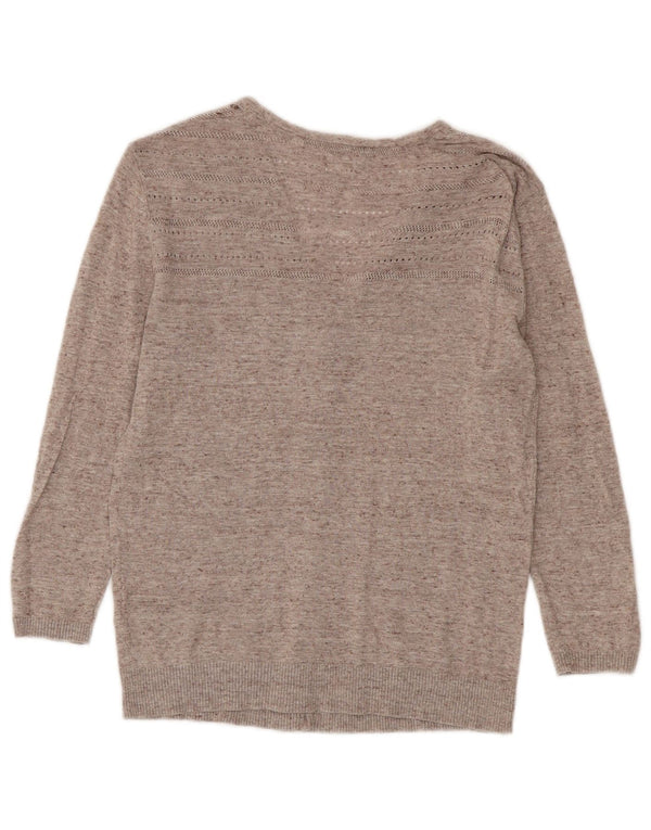 Pulover cardigan pentru femei Fat Face cu mâneci 3/4 UK 6 XS bumbac cu pete bej