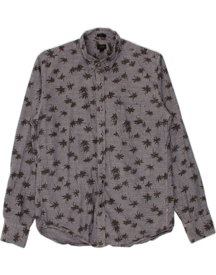 J. CREW Mens Shirt Large Grey Floral Cotton Vintage J. Crew and Second-Hand J. Crew from Messina Hembry 