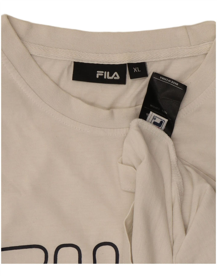 Tricou grafic pentru bărbați FILA Top XL Bumbac alb