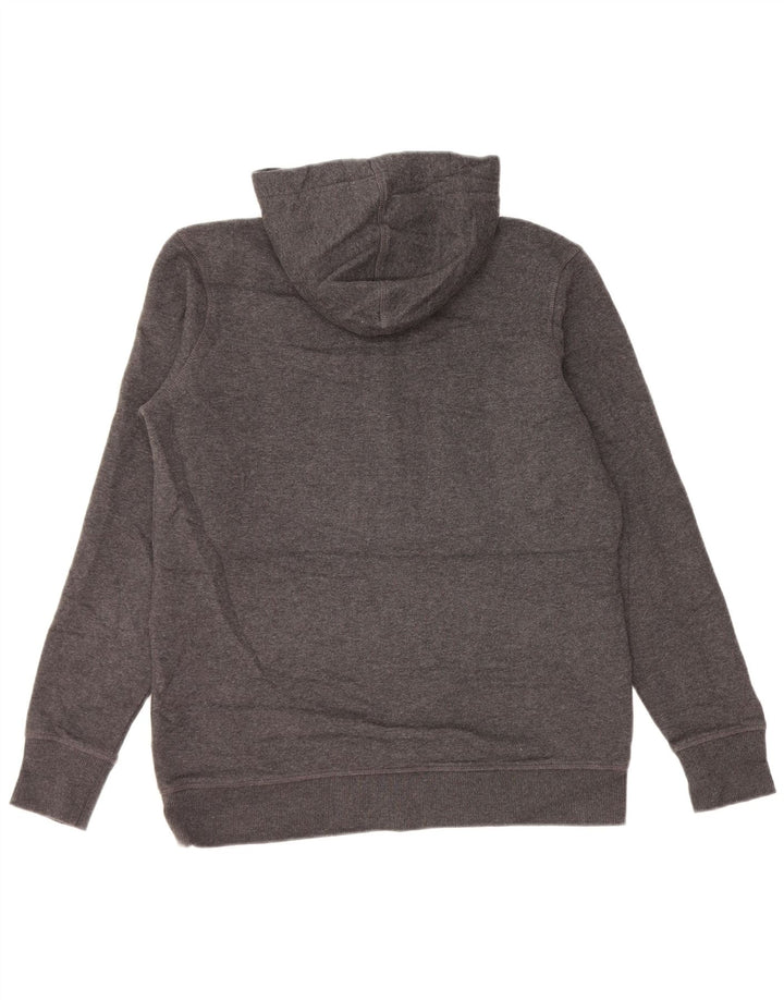 EDDIE BAUER Pulover cu glugă cu gât cu nasturi pentru femei UK 14 Bumbac gri mediu