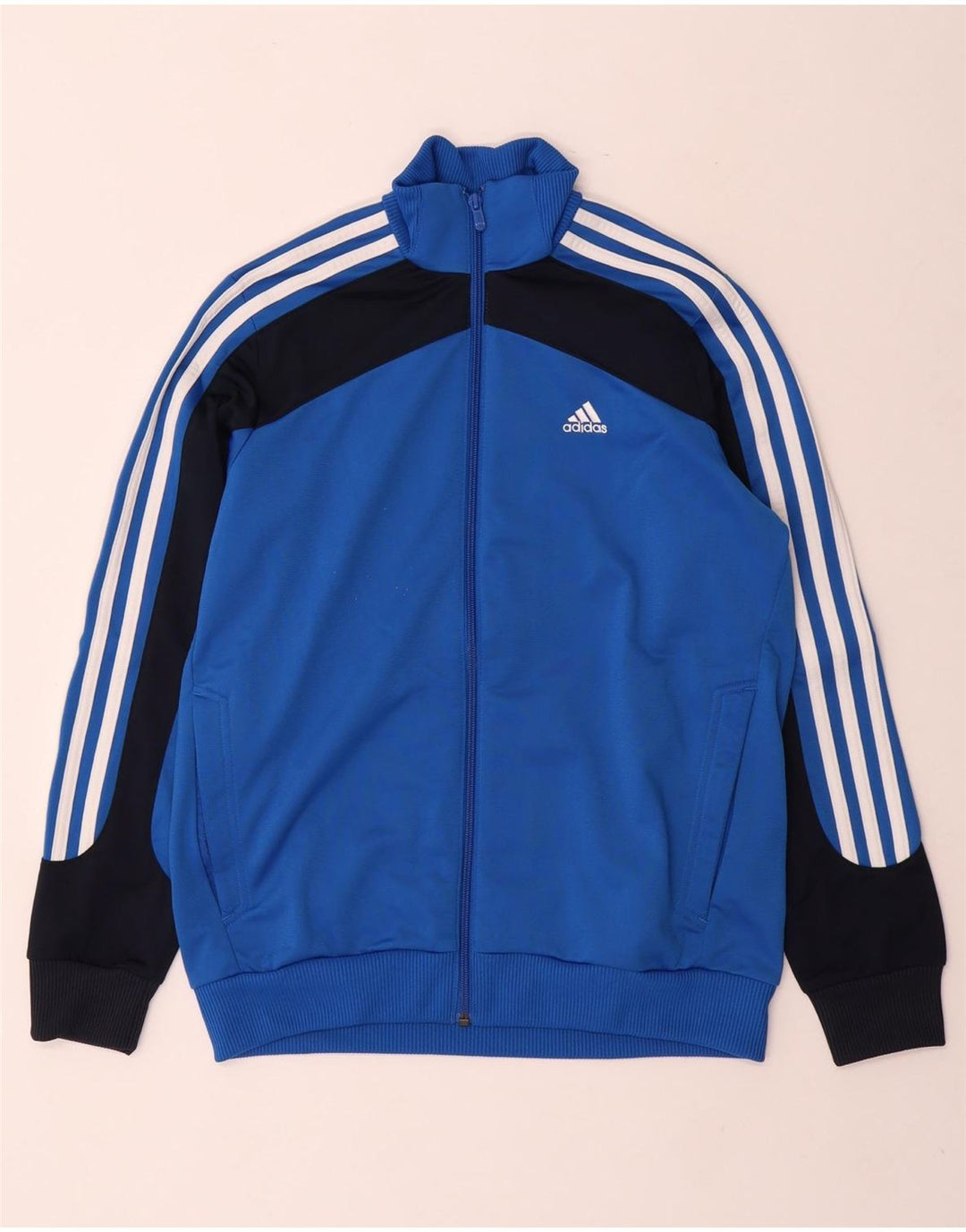 Jachetă de trening grafică ADIDAS pentru băieți 13-14 ani, albastru, color block