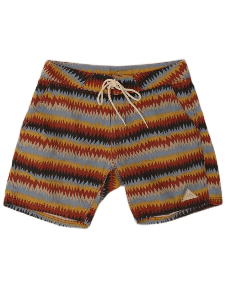 Pantaloni scurți de înot vintage pentru bărbați, medii, multicolori, în dungi