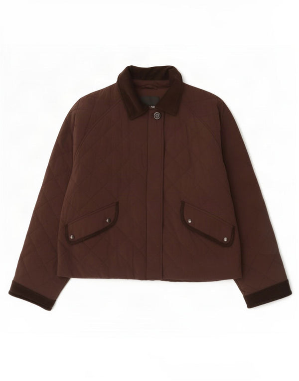 Jachetă matlasată supradimensionată pentru femei Massimo Dutti UK 10 Poliester maro mic