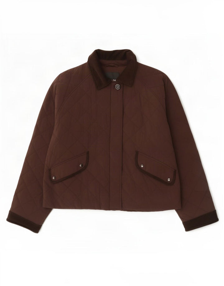 Jachetă matlasată supradimensionată pentru femei Massimo Dutti UK 10 Poliester maro mic