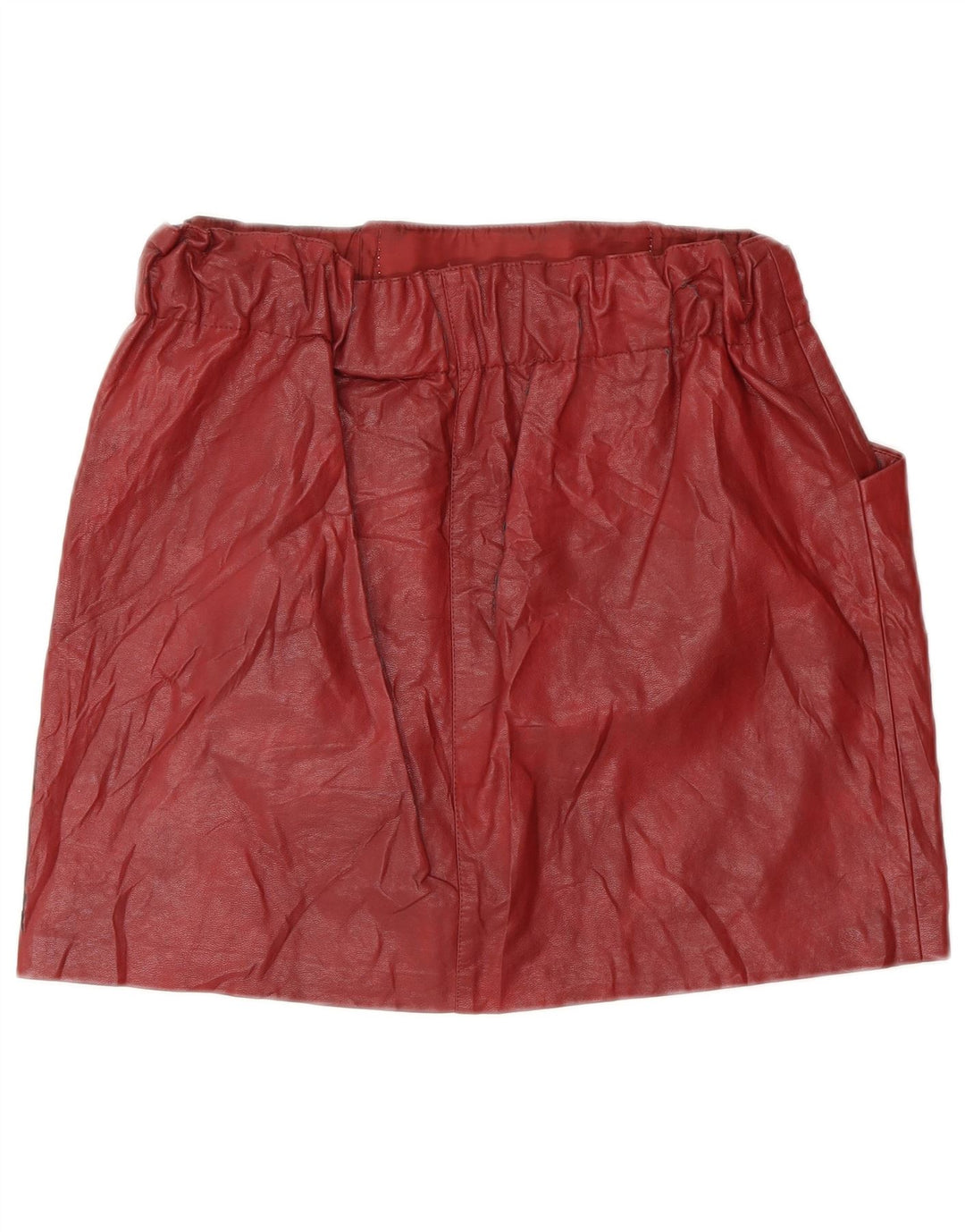 Fusta din piele pentru femei Zara Mic W26 Burgundy