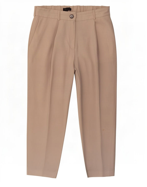 Marks & Spencer Pantaloni tăiați pentru femei cu talie înaltă UK 12 Medium W30 L25 Bei