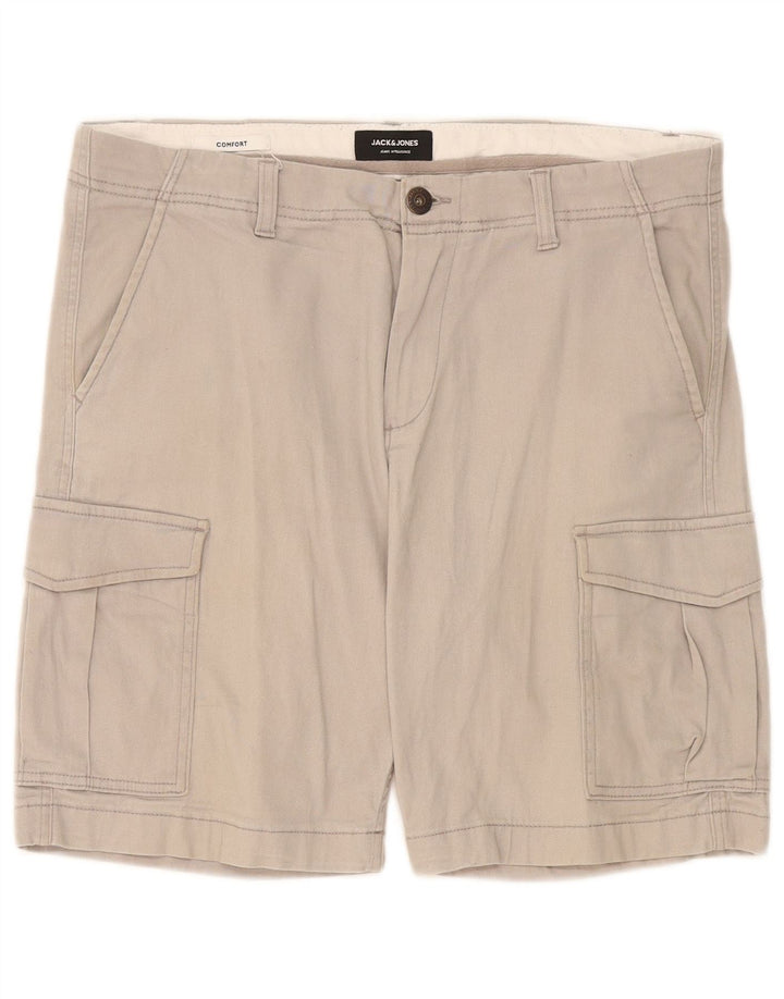 Pantaloni scurți cargo Jack & Jones pentru bărbați W36, bumbac gri mare