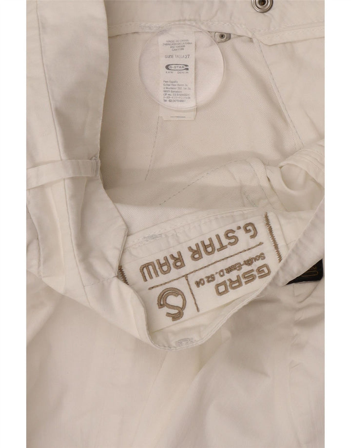 Fusta mini denim G-Star pentru femei W27 bumbac alb mediu