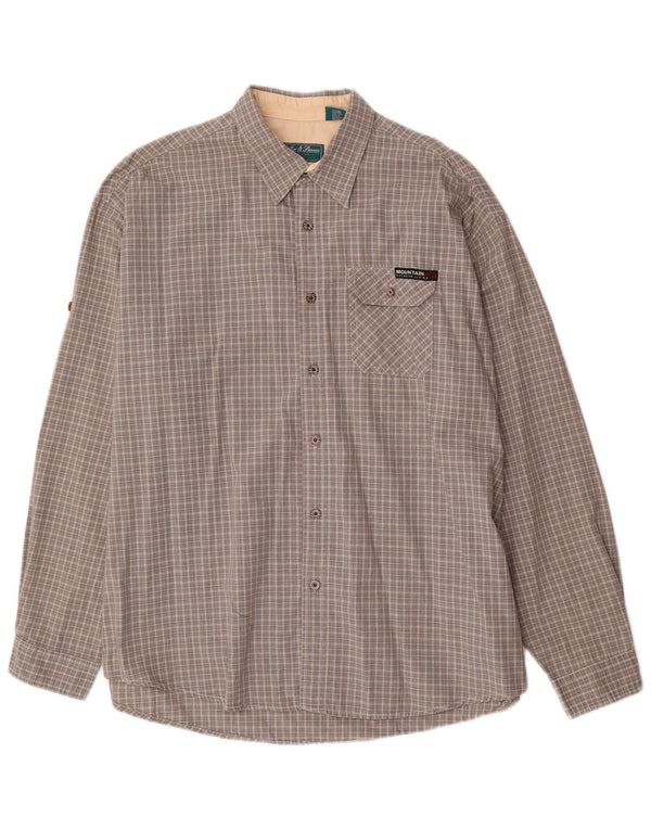 Cămașă pentru bărbați Miller & Simons 2XL, bumbac cu carouri gri