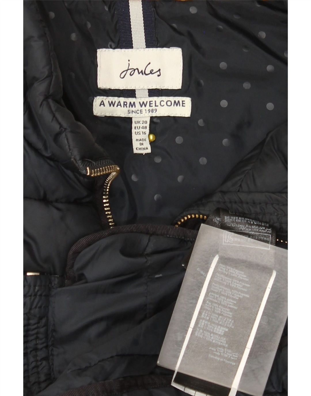 Gilet căptușit pentru femei Joules UK 20 2XL Bleumarin Poliester