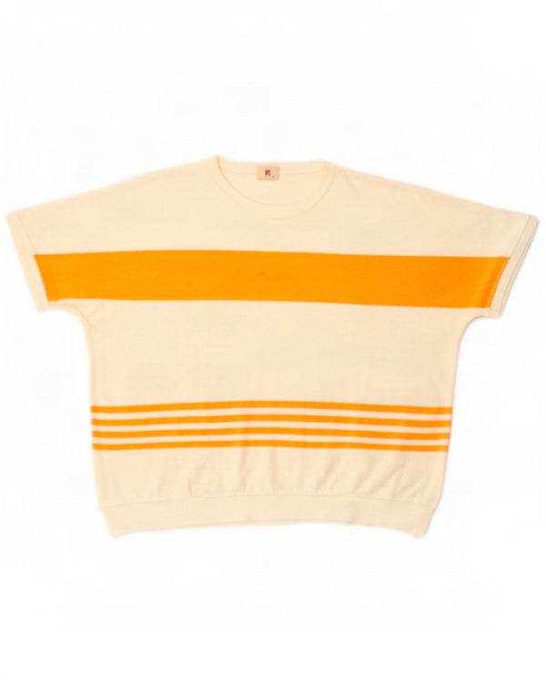 Vintage Tricou pentru femei Top UK 16 Large White Striped