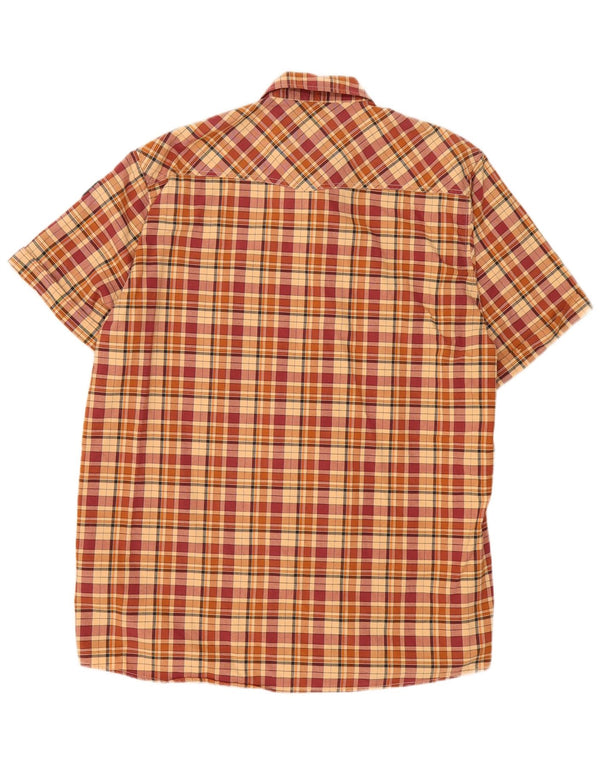 Cămașă cu mânecă scurtă pentru bărbați Globe Trotter UK 43/44 XL, bumbac cu carouri bej