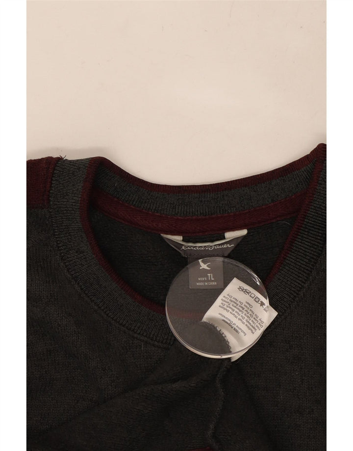 EDDIE BAUER Bărbați Tall Top cu mânecă lungă mare, gri, poliester color bloc