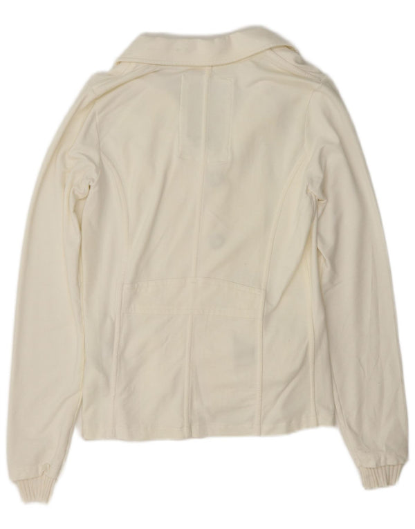 Sacou Woolrich pentru femei, cu 3 nasturi, UK 12, bumbac alb, mediu