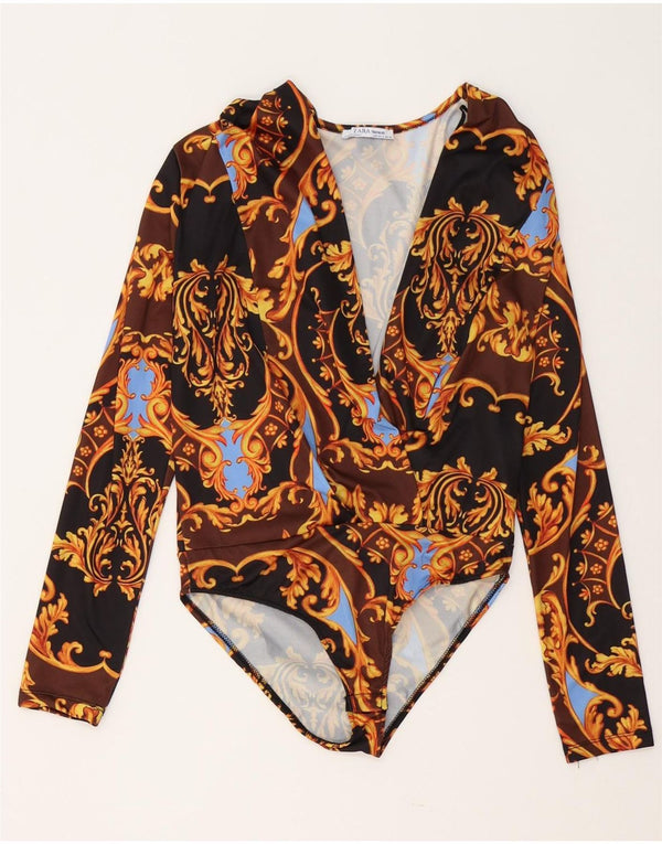 Body cu mânecă lungă Trafaluc pentru femei Zara UK 10 Mic Multicolor Paisley