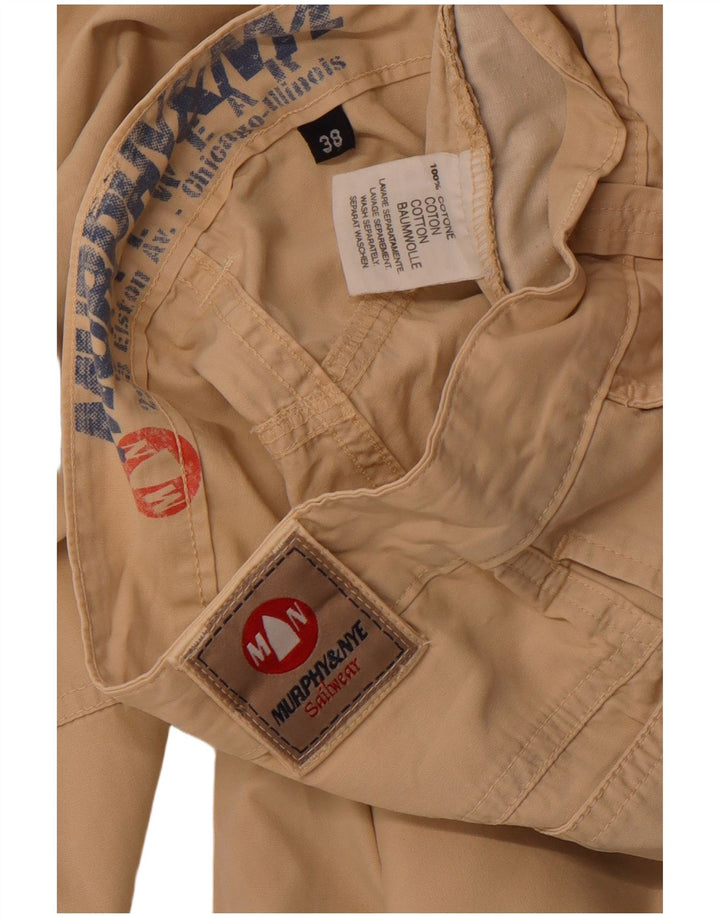 MURPHY & NYE Pantaloni chino drepți pentru îmbrăcăminte de vele pentru bărbați W38 L31 bumbac bej