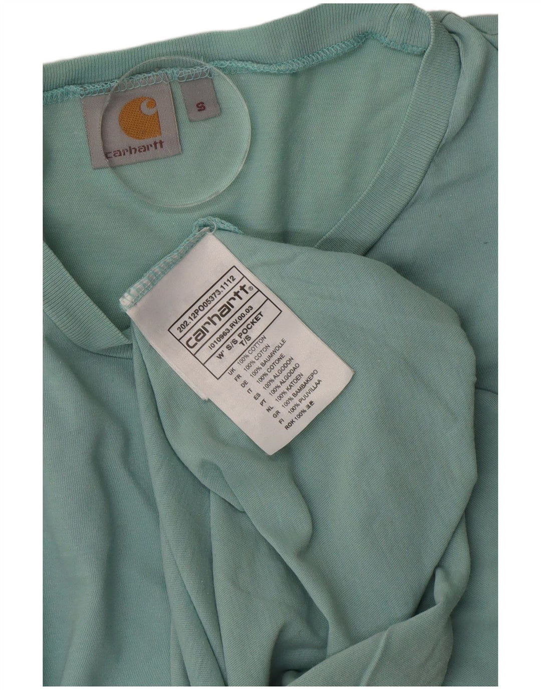 Tricou pentru bărbați Carhartt Top mic din bumbac turcoaz