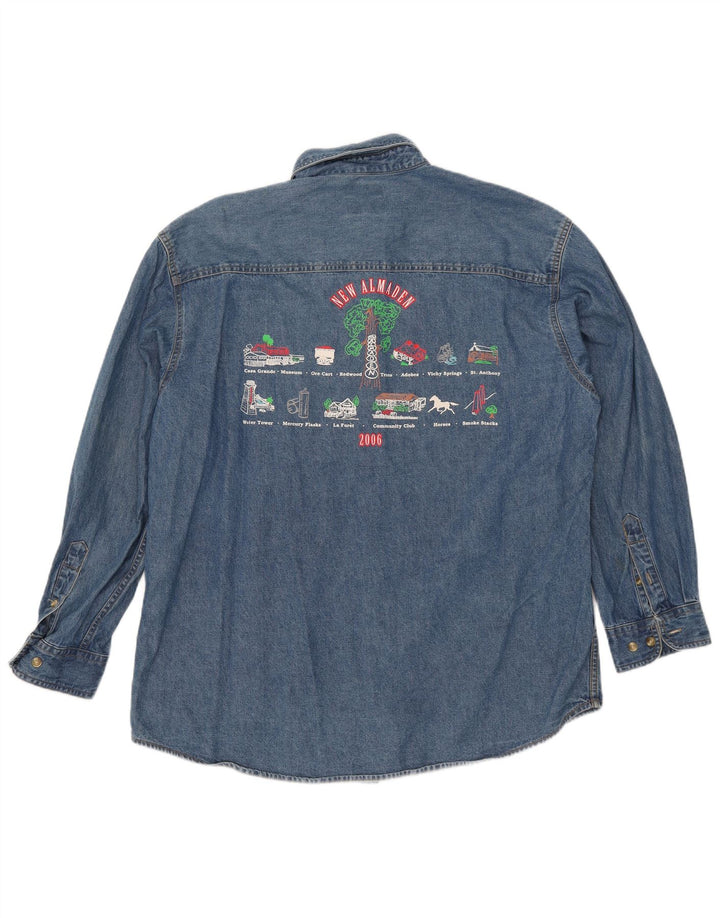 Cămașă Lee din denim cu grafică pentru bărbați, mare, albastru, bumbac
