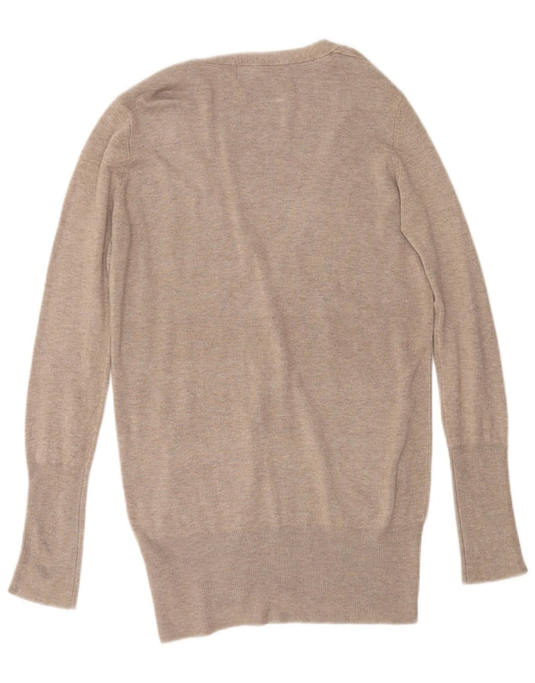 Pulover cardigan pentru femei ZARA UK 14 Medium Beige Rayon