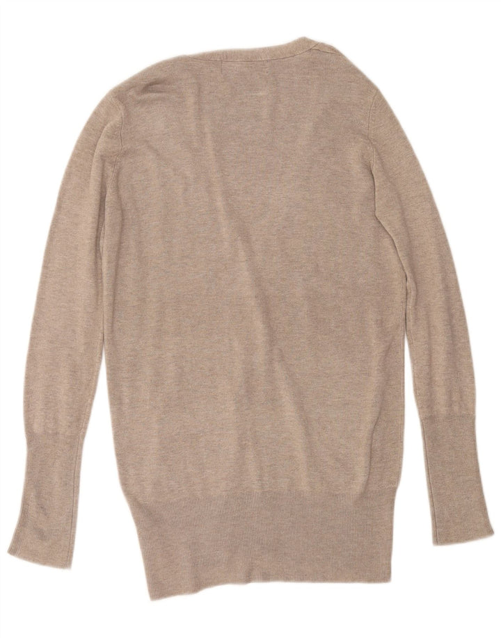 Pulover cardigan pentru femei ZARA UK 14 Medium Beige Rayon