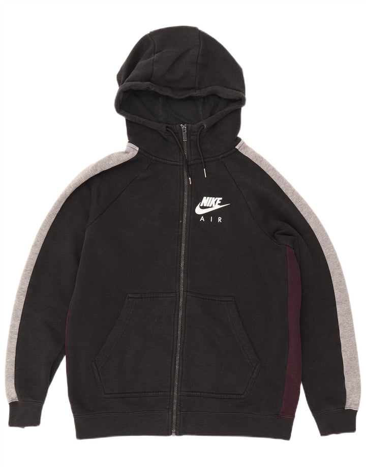 Pulover NIKE pentru femei, cu fermoar, UK 14, mediu negru, bumbac color bloc