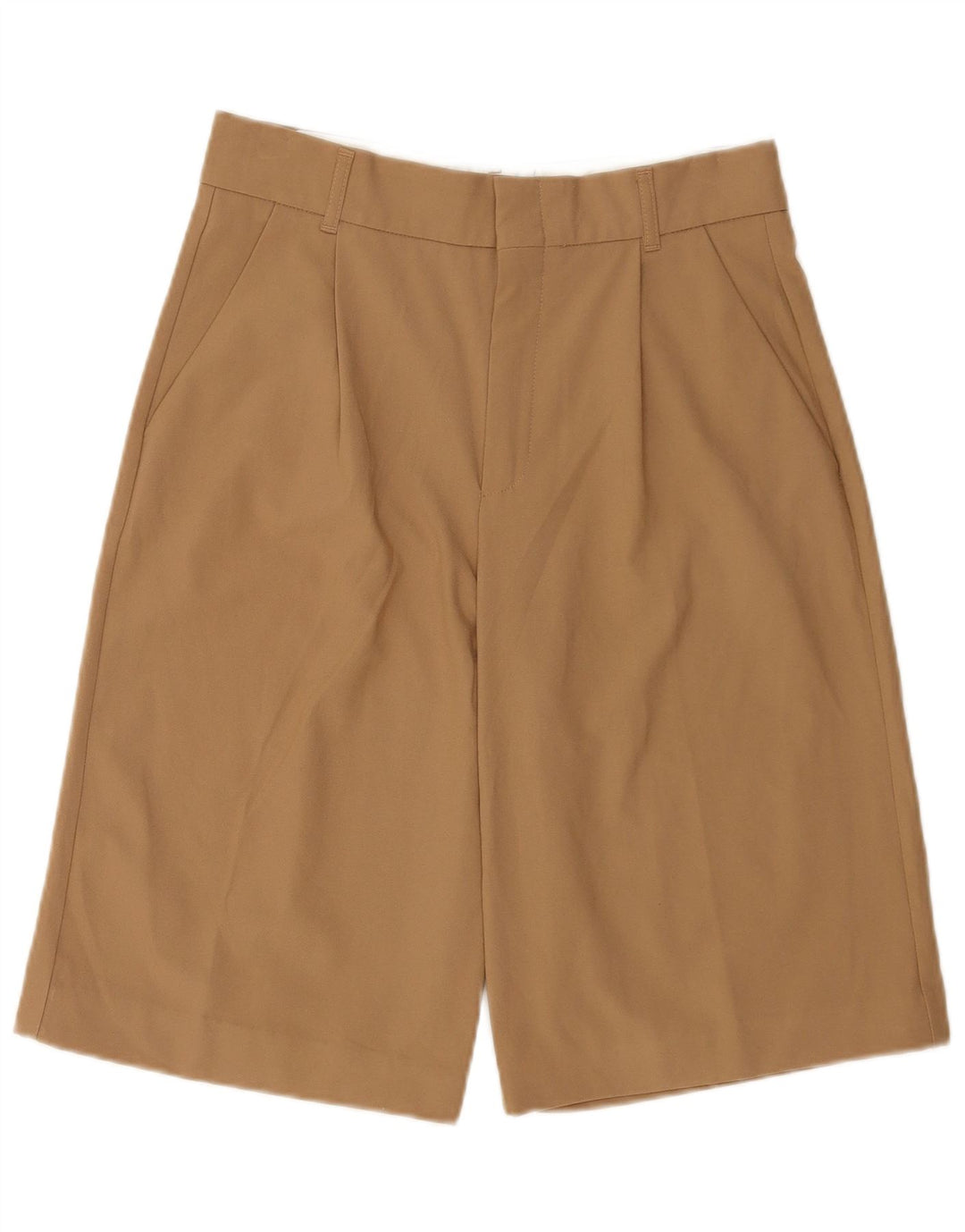 Pantaloni scurți chino cu talie înaltă Zara, pentru femei, W28, maro, poliester
