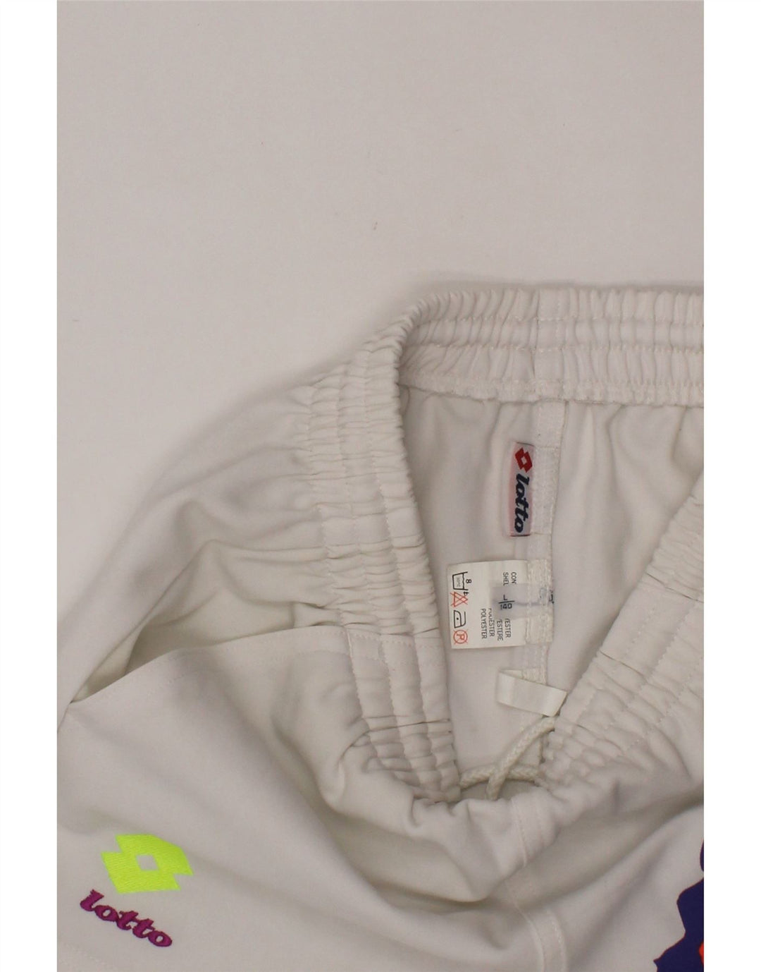 Pantaloni scurți sport grafic LOTTO pentru fete 9-10 ani, mari, alb, poliester