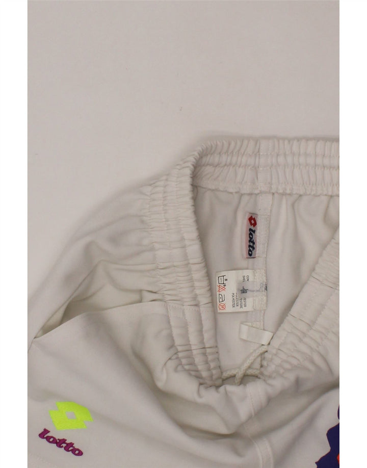 Pantaloni scurți sport grafic LOTTO pentru fete 9-10 ani, mari, alb, poliester
