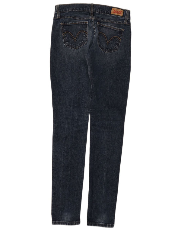 LEVI'S Womens 524 Skinny Jeans US 2 2XS W25 L32 Navy Blue Cotton