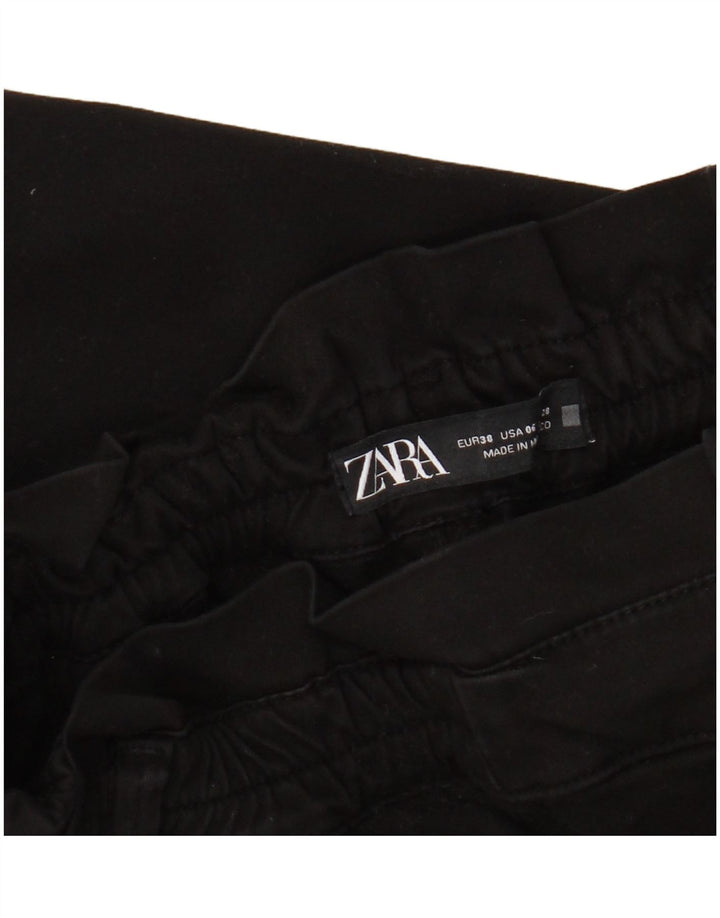 Pantaloni tăiați pentru femei Zara EU 38 Mici L28 L24 Negri