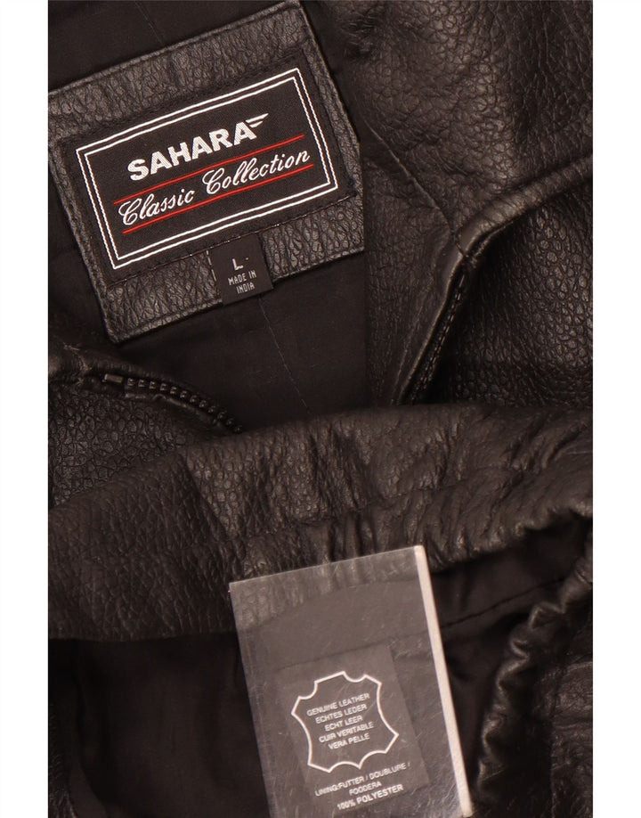 Jachetă de piele vintage pentru bărbați UK 40, mare, neagră