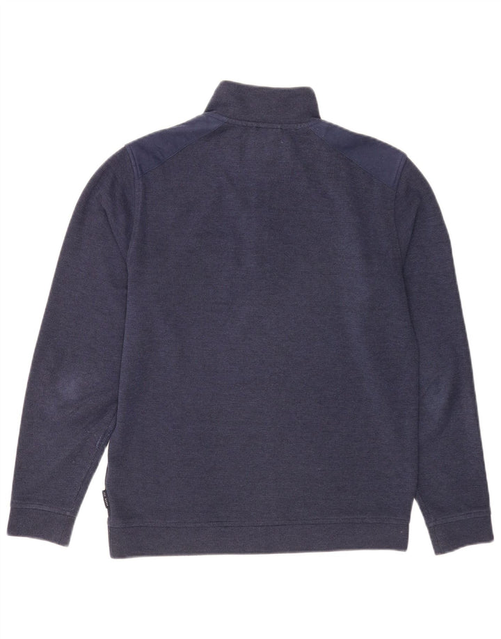 Pulover pentru bărbați Ted Baker, cu fermoar, cu gât, mărimea 2, poliester bleumarin mic
