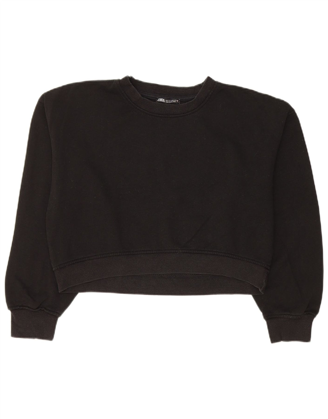 Pulover pentru damă Zara Crop Pulover UK 14 Bumbac mediu negru