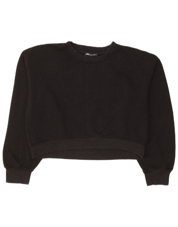 Pulover pentru damă Zara Crop Pulover UK 14 Bumbac mediu negru