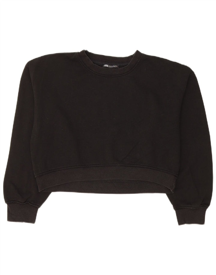 Pulover pentru damă Zara Crop Pulover UK 14 Bumbac mediu negru