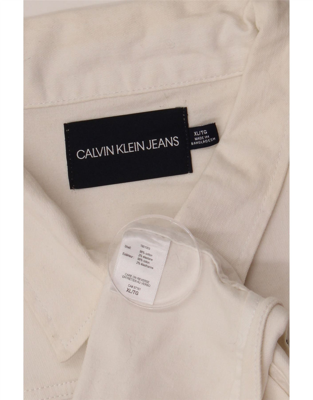 Jachetă de blugi pentru femei Calvin Klein Jeans UK 18 XL Bumbac alb