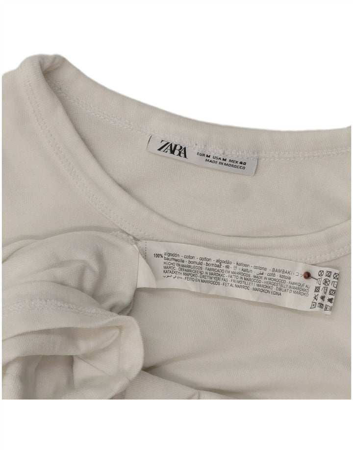 Tricou Bărbați ZARA Top Medium Alb Bumbac