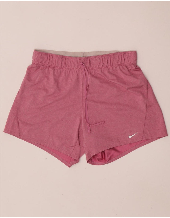 Pantaloni scurți sport Nike Dri Fit pentru femei UK 14 Poliester roz mediu