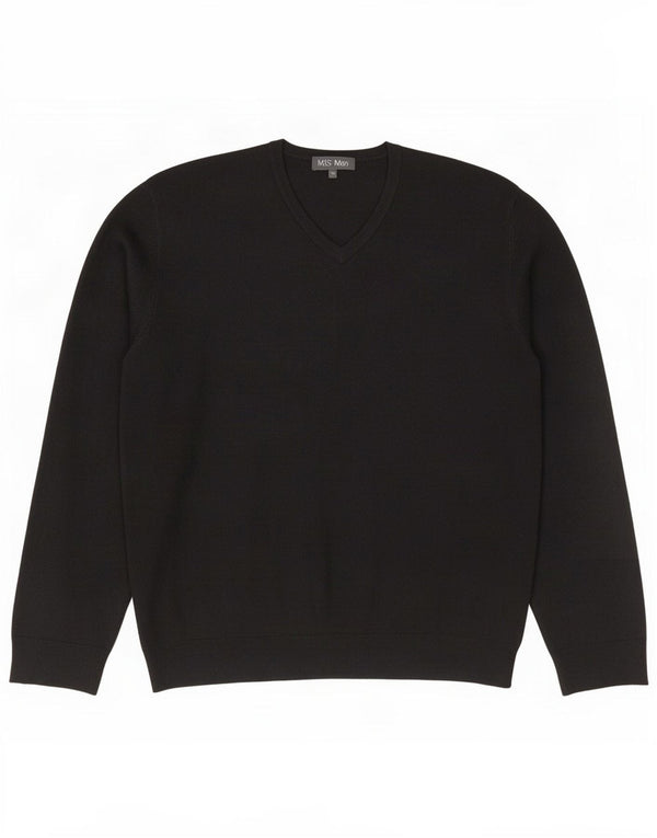Pulover pentru bărbați Marks & Spencer, cu decolteu în V, 2XL, acrilic negru