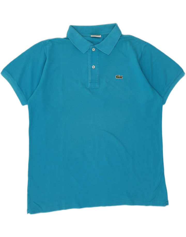 Tricou polo LACOSTE pentru bărbați, mărimea 4, bumbac albastru mediu