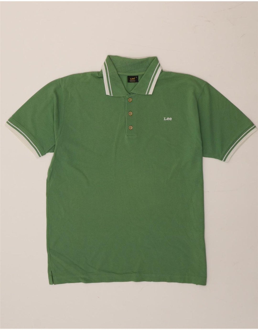 Tricou polo pentru bărbați Lee, bumbac cu dungi verzi mari