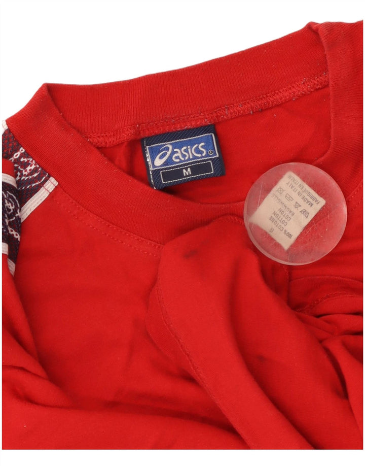 Tricou grafic ASICS pentru bărbați Top, roșu mediu, bumbac color bloc