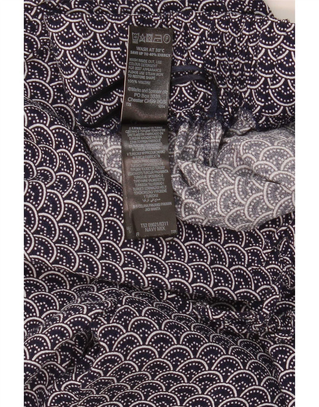 Pantaloni casual pentru femei Marks & Spencer, cu model abstract, UK 16 Large W34 L30