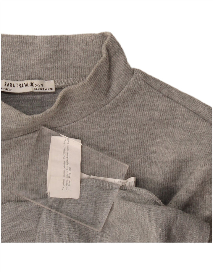Tricou Crop pentru femei Zara UK 10 Small Gri Poliester
