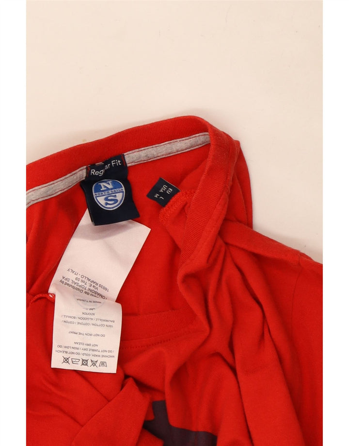 Tricou grafic North Sails pentru bărbați, cu croiala normală, top, bumbac roșu mediu