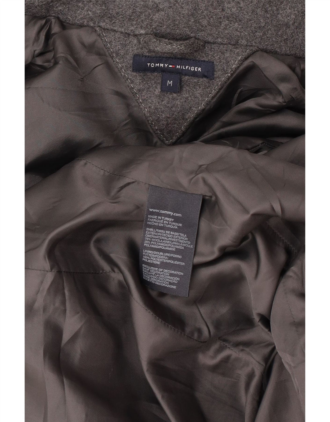 Palton cu glugă pentru femei Tommy Hilfiger UK 14 Lână gri mediu