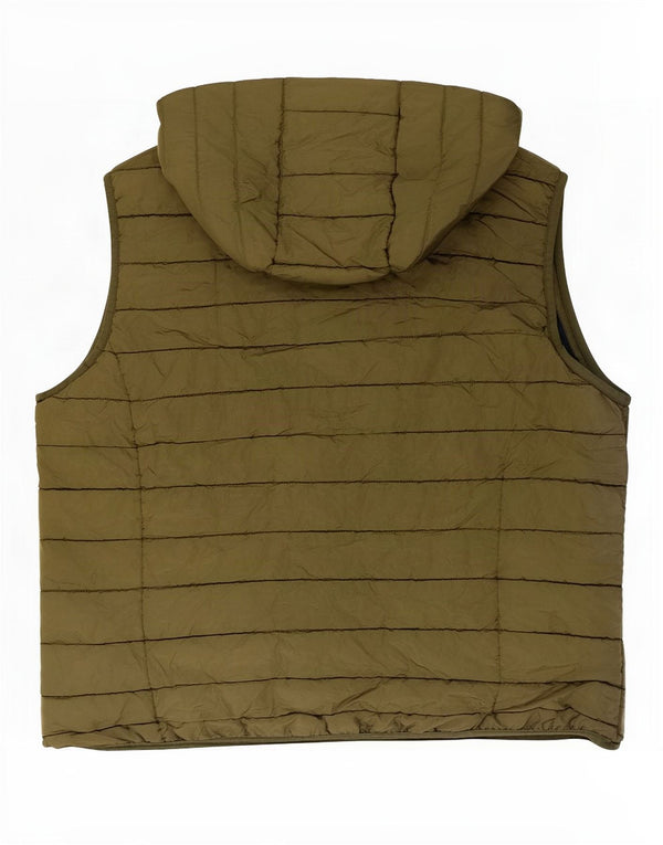 Jack & Jones Gilet căptușit cu glugă pentru bărbați UK 40 Poliester kaki mare