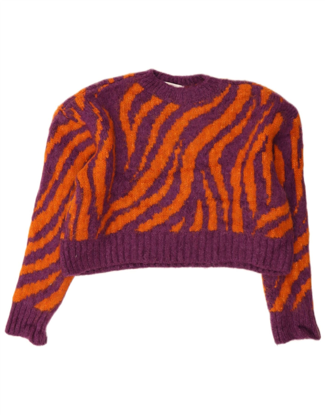 Pulover pentru damă Zara Crop Crew Deck Pulover UK 10 Mic Multicolor