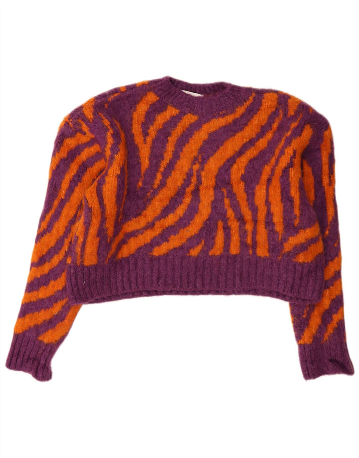 Pulover pentru damă Zara Crop Crew Deck Pulover UK 10 Mic Multicolor